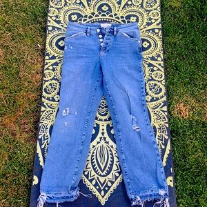 Free people High waisted light wash jeans